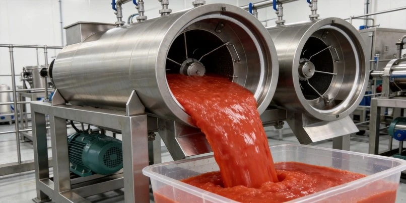 Double-stage pulping machine in operation Double-stage pulping machine in operation